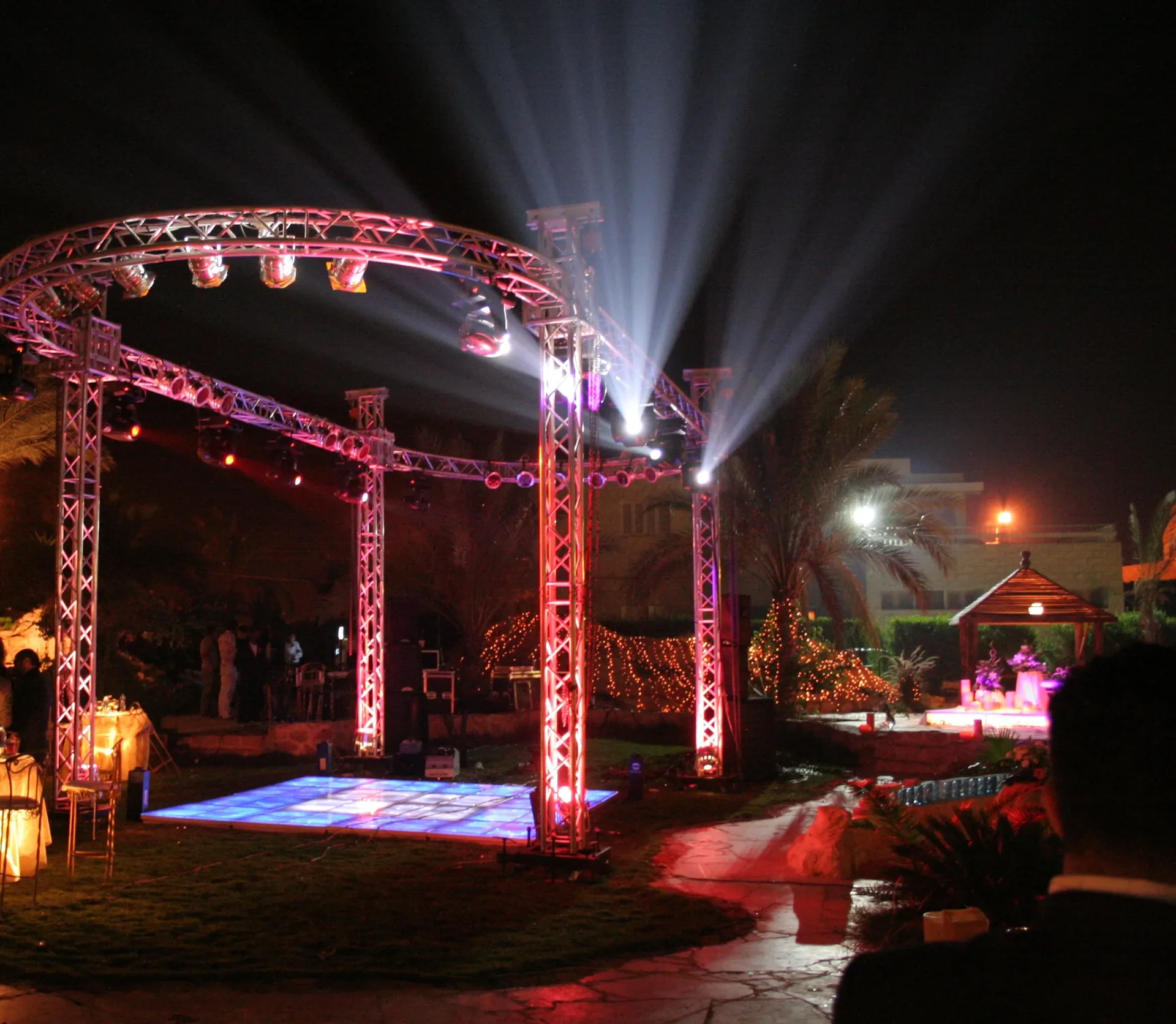 Professional lighting truss installation