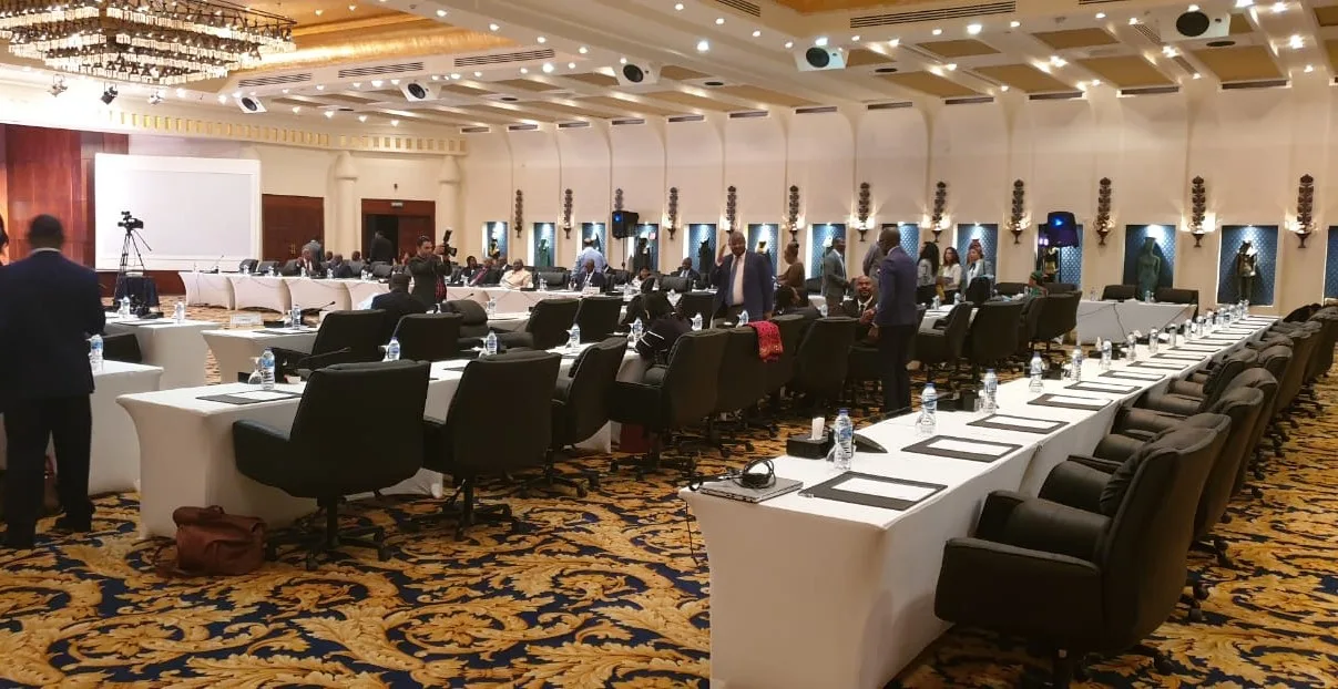 Complete professional conference room with delegate units