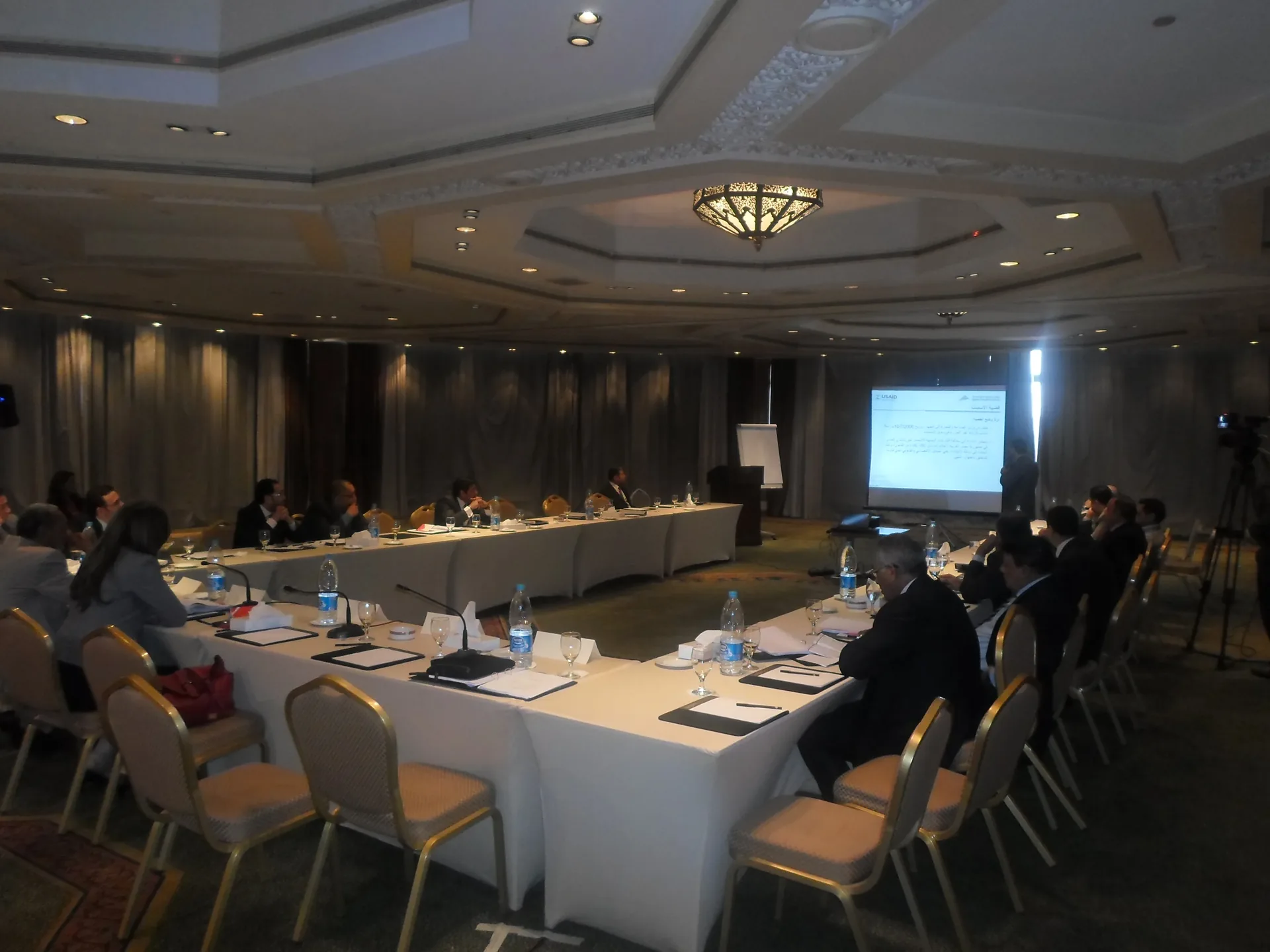Conference system setup with delegate microphones