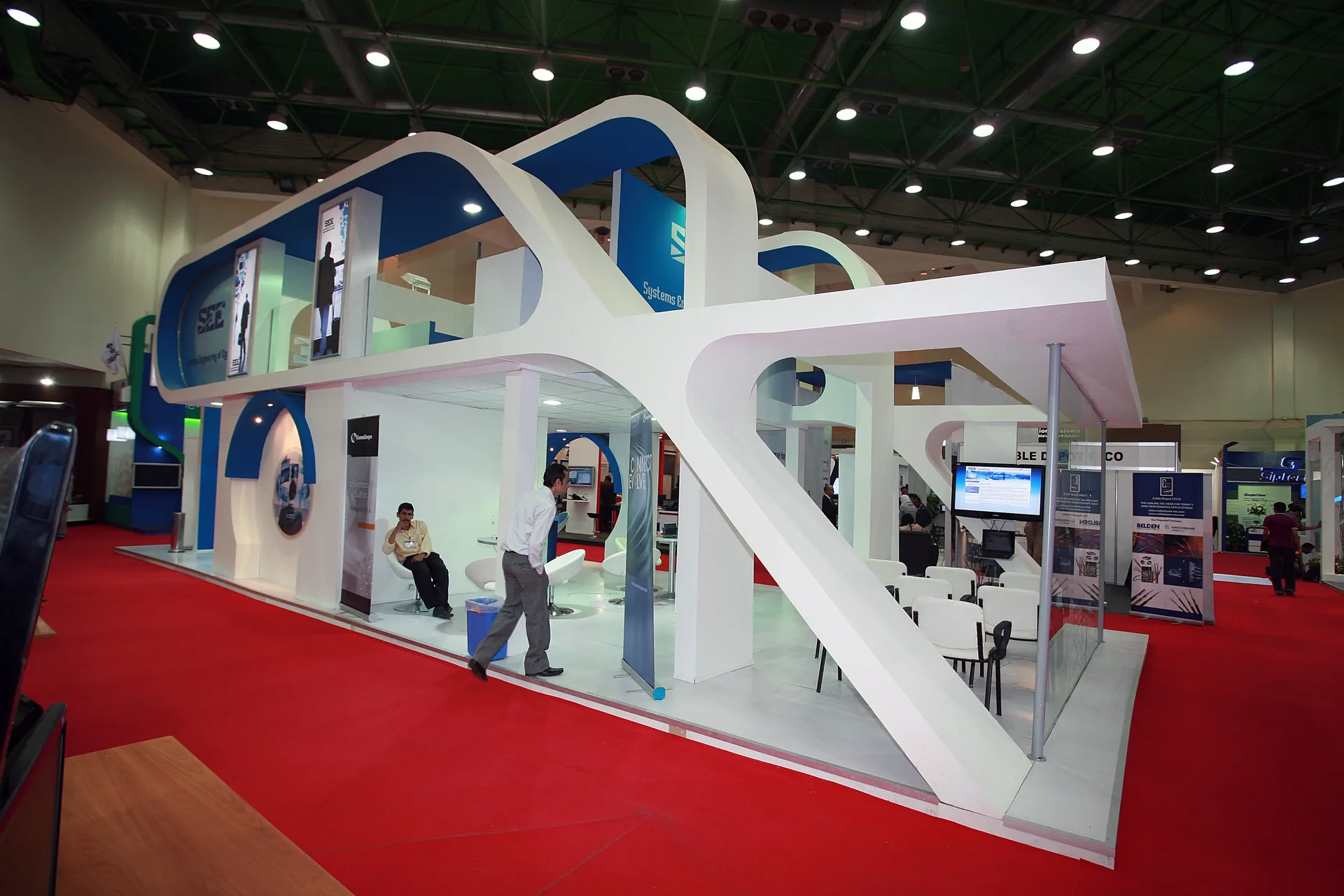 Large branded exhibition booth