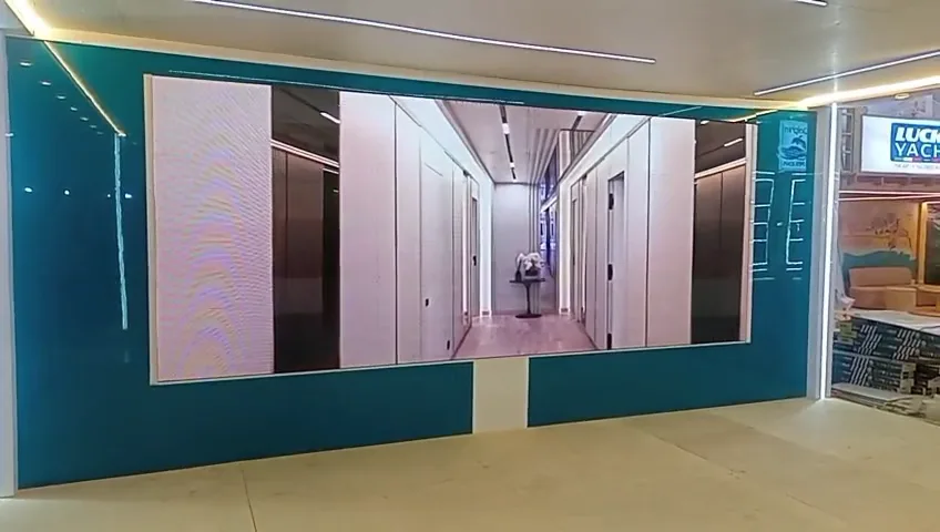 Large digital display for real estate sales and presentation spaces