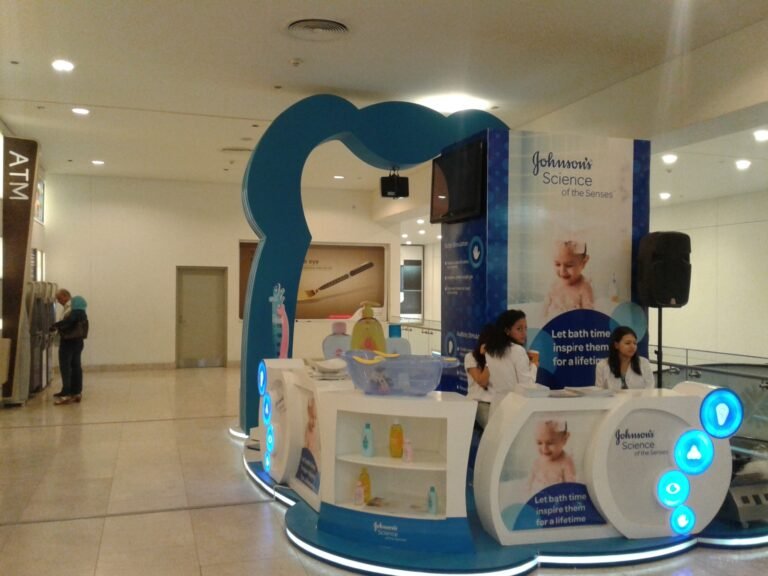 Johnson's Baby retail brand activation with interactive floor projection