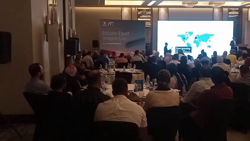 Ericsson Egypt MWC26 Live — Cairo – Large-format LED display, professional conference audio, stage presentation support, corporate event AV by Hyper Sonic Egypt